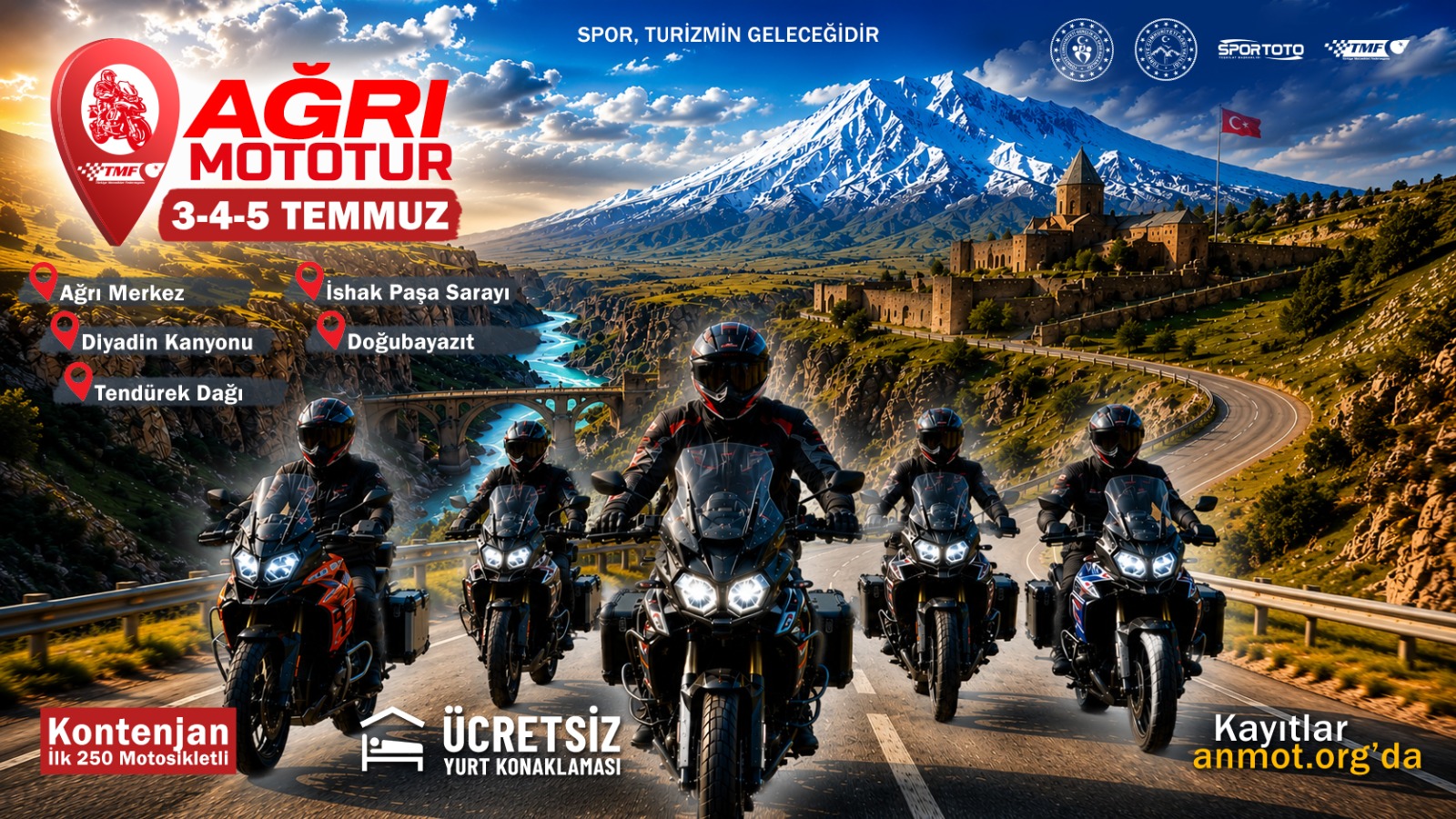 Motosiklet Tutkunları Ağrı’da Buluşuyor